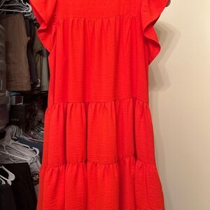 Orange ruffle dress